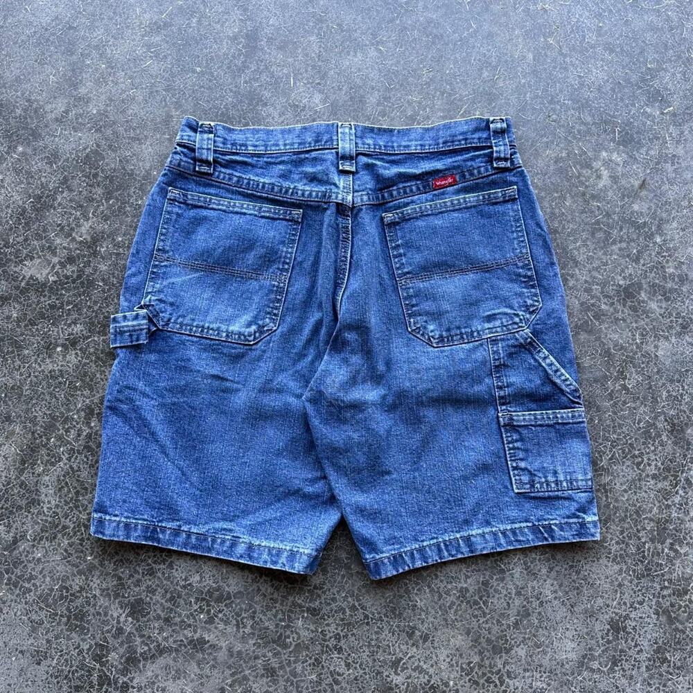Y2K 2000s Wrangler Baby Blue Summer Essential Indie Dad Denim Shorts Jorts 32